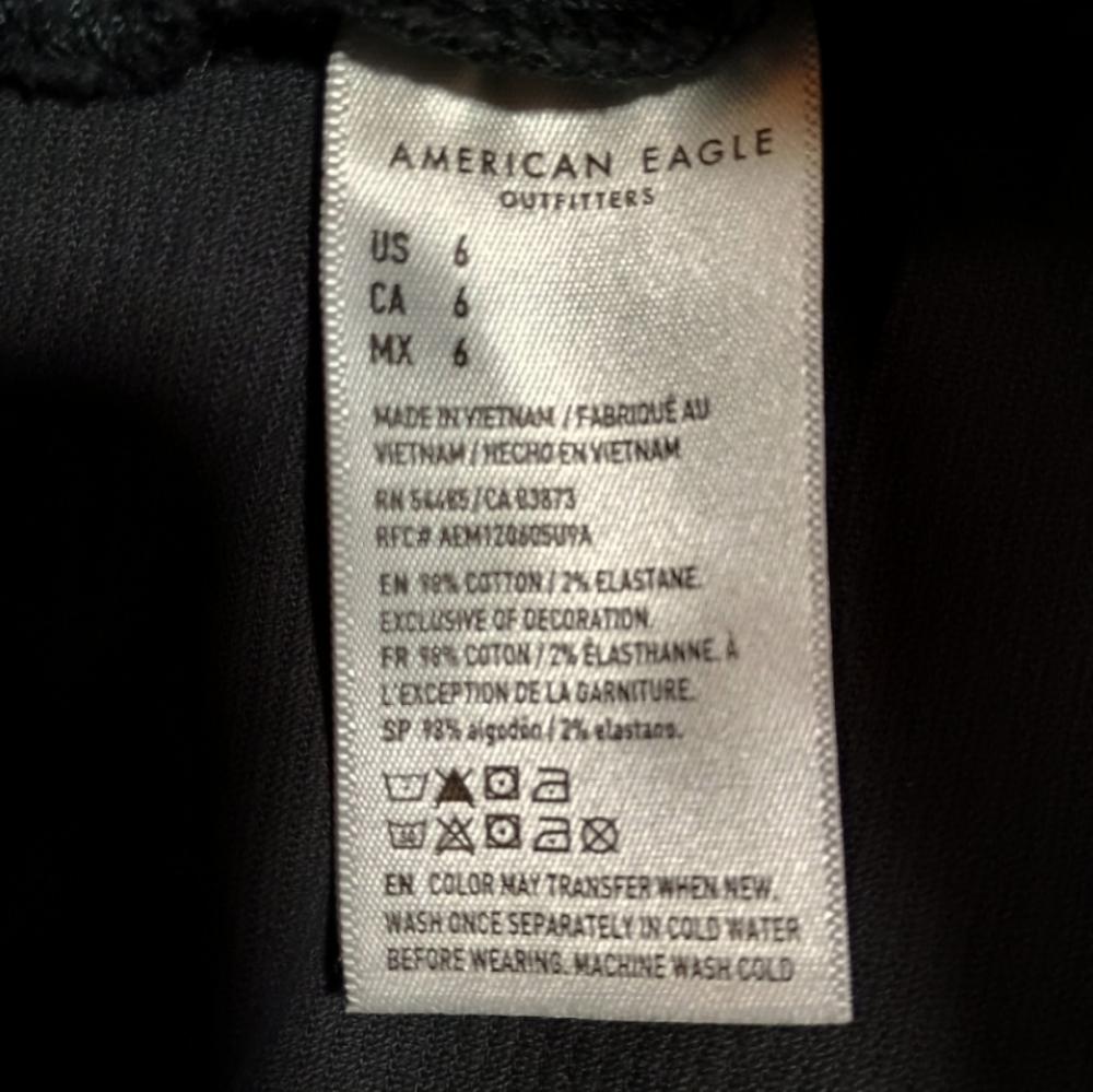 American Eagle Outfitters Dark Gray/Black Button-Front Mini Skirt - Picture 2 of 3